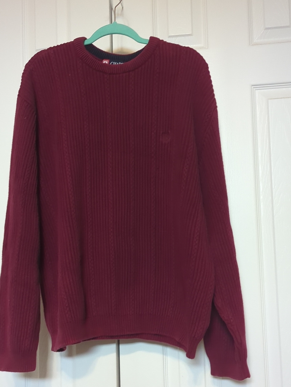 Chaps Cotton Pullover Sweater Maroon XXL